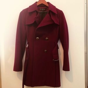 Via Spiga Wool Belted Pea Coat. Size 2.